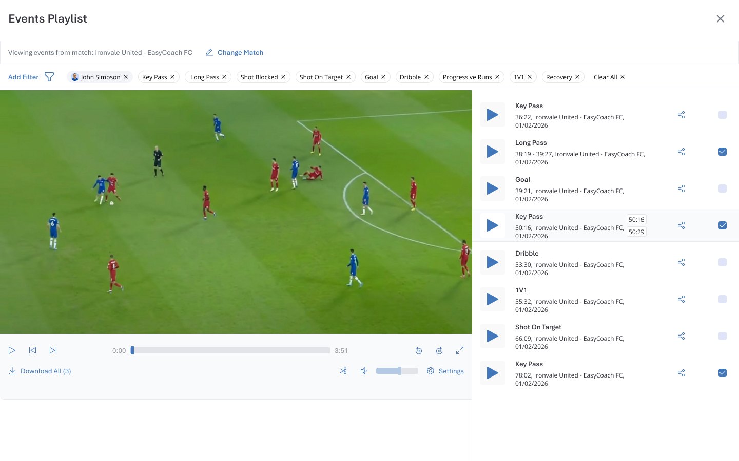 EasyCoach match analytics